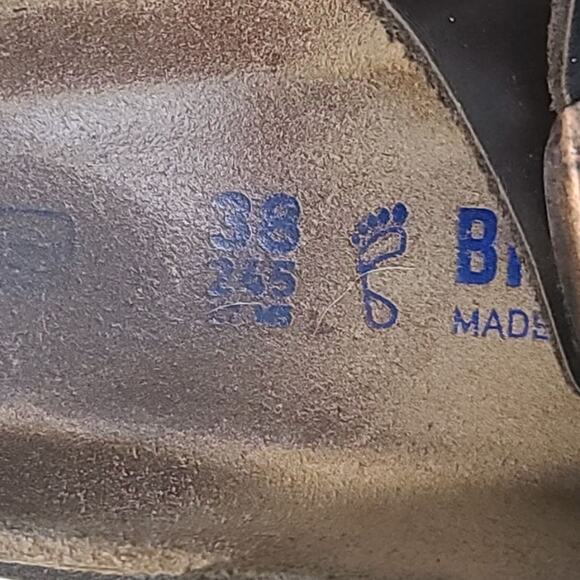 Birkenstock Arizona Brown Leather Soft Footbed Sandals Size 5M/7W - Picture 7 of 8